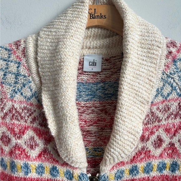 Cabi Highlands Sweater Cardigan 3847  Fair Isle Full Zip SMALL - Picture 5 of 6